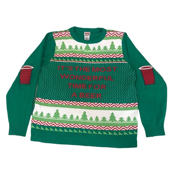 Beer Ugly Christmas Sweater Mens 